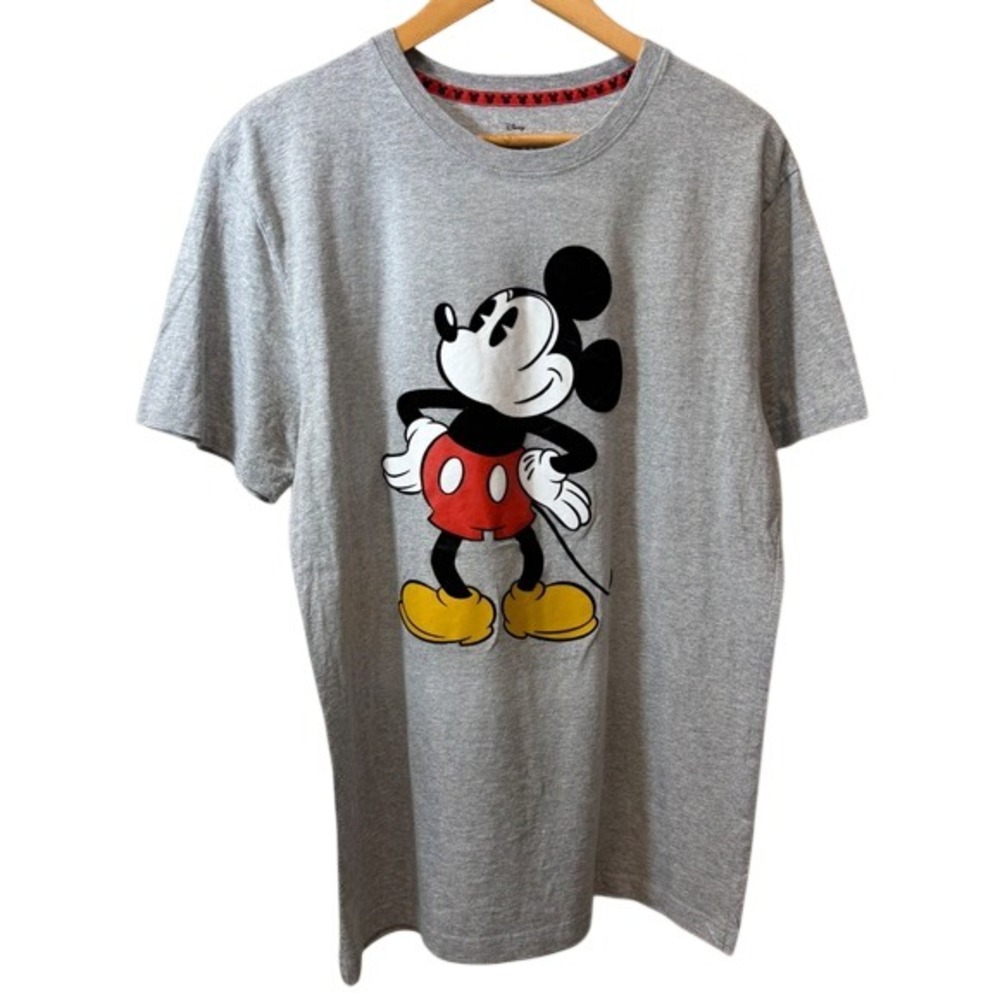 Disney Mickey Mouse Velvet‎ Graphic T Heather Gray SS Crew Neck Large